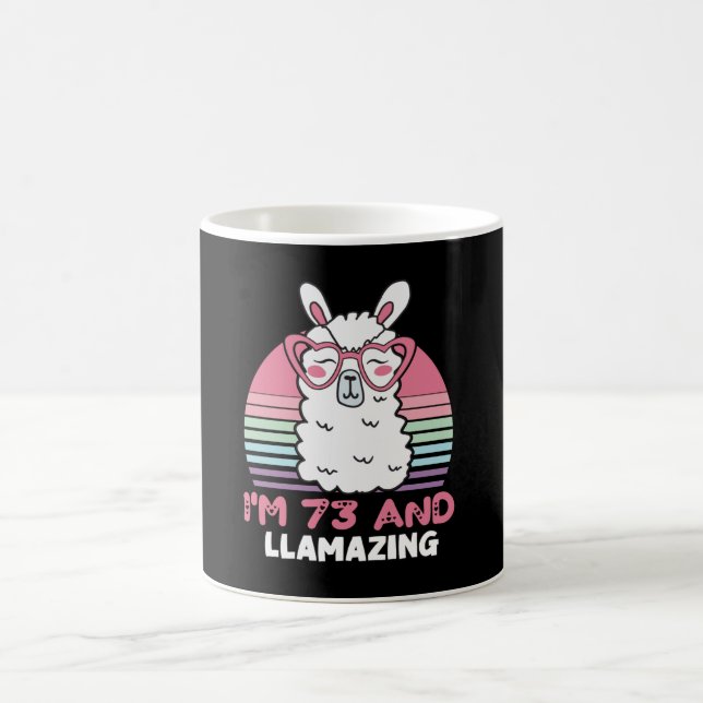 Llama 73:e födelsedagspresent för kvinnor kaffemugg (Center)