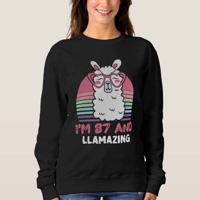 Llama 87:e födelsedagspresent för kvinnor t shirt (Framsida)