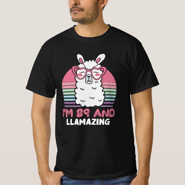 Llama 89:e födelsedagspresent för kvinnor t shirt (Framsida)