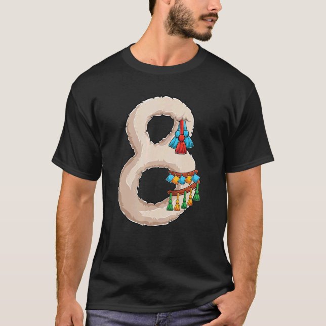 Llama 8:e Födelsedagsfesten Åtta 8-ÅRIGA Bday Al T Shirt (Framsida)