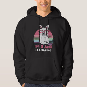 Llama 8:e födelsedagspresent för flickor hoodie