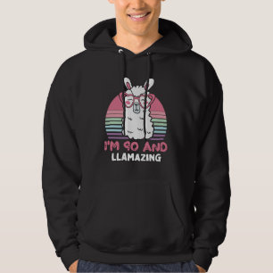 Llama, 90:e födelsedagspresent för kvinnor hoodie