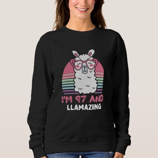 Llama 97:e födelsedagspresent för kvinnor t shirt (Framsida)