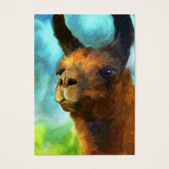 Llama ACEO:s konsthandelskort Visitkort (Framsidan)