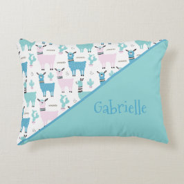 Llama Alapaca Animal Mönster 2 Tone Namn Prydnadskudde