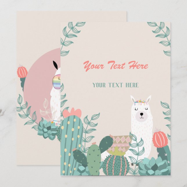 Llama Alla evenemang  Inbjudan (Fram/baksida)