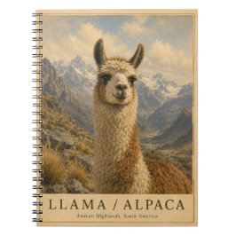 Llama Alpaca Anderna VINTAGE Anteckningsbok