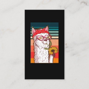 Llama Alpaca Bandana Hippie Solros Retro Visitkort