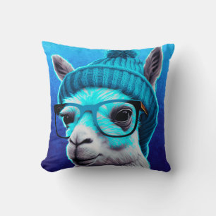 Llama Alpaca Cute Animals Beanie Hat Glass Kudde