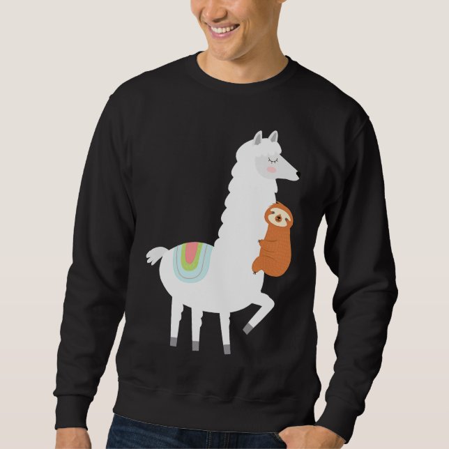 Llama Alpaca Llama Lång Ärmad Tröja (Framsida)