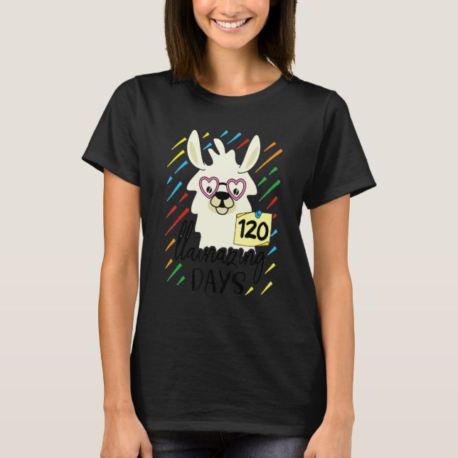 Llama & Alpaca Lovers Cute 120 Llamazing Days of S T Shirt (Framsida)