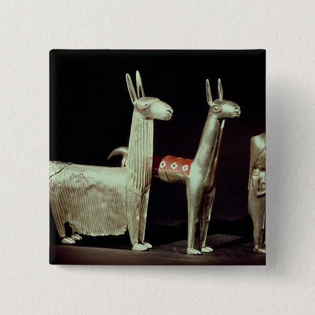 Llama, alpaca och kvinna knapp (Framsida)