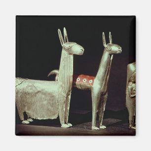 Llama, alpaca och kvinna magnet