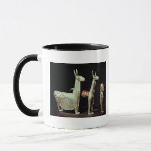 Llama, alpaca och kvinna mugg