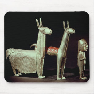 Llama, alpaca och kvinna musmatta