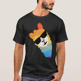 Llama Alpaca Rainbow Roligt T Shirt
