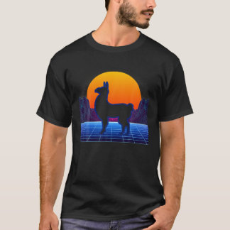 Llama Alpaca Retrowave Synthwave T Shirt