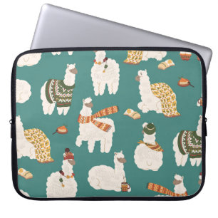 Llama Alpaca Sweater Seamless Mönster. Laptop Fodral