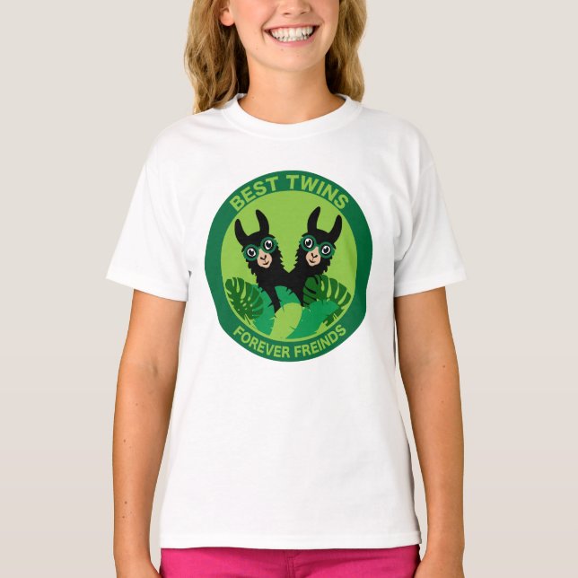 Llama Alpaca Twillingar T Shirt (Framsida)