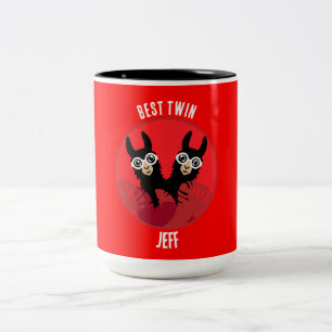 Llama Alpaca Twin Boys Två-Tonad Mugg