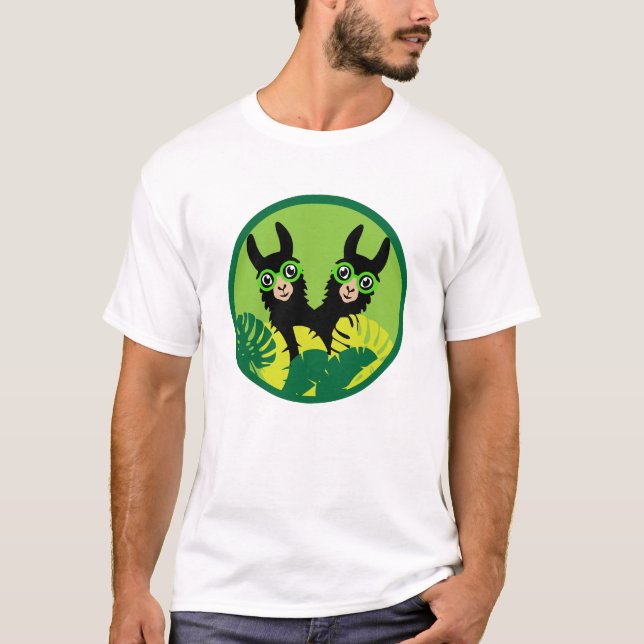 Llama Alpaca Twin Manar T Shirt (Framsida)