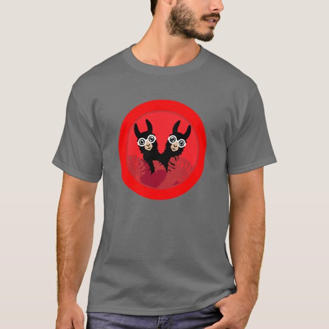 Llama Alpaca Twin Manar T Shirt (Framsida)