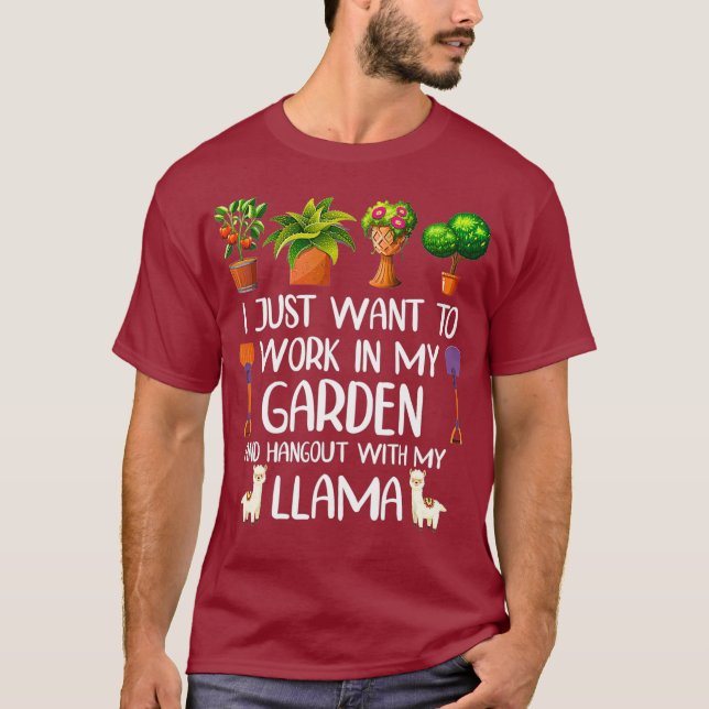 Llama Älskare  för Gardener Manar T Shirt (Framsida)