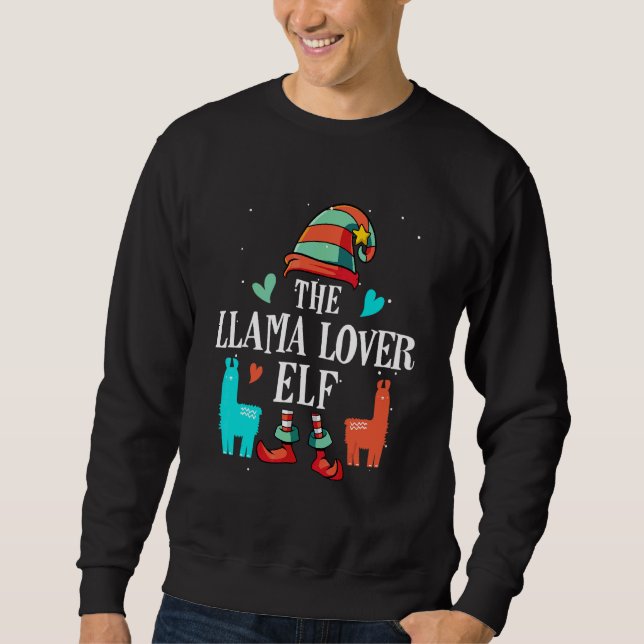 Llama-älv julmatchande grupp lång ärmad tröja (Framsida)