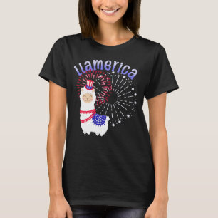 Llama American juli 4:e T Shirt
