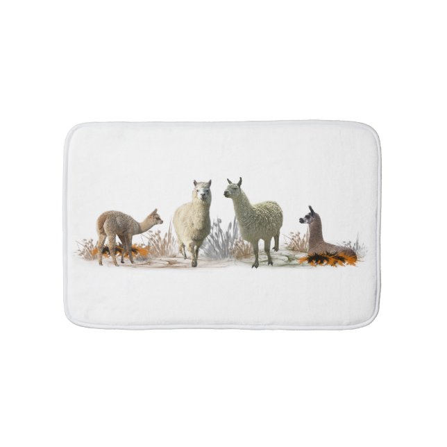 Llama äng badmatta (välj färg) badrumsmatta (Framsidan)