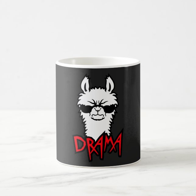 Llama Angry Drama Sunglasses Fierce Funny Cool Kaffemugg (Center)