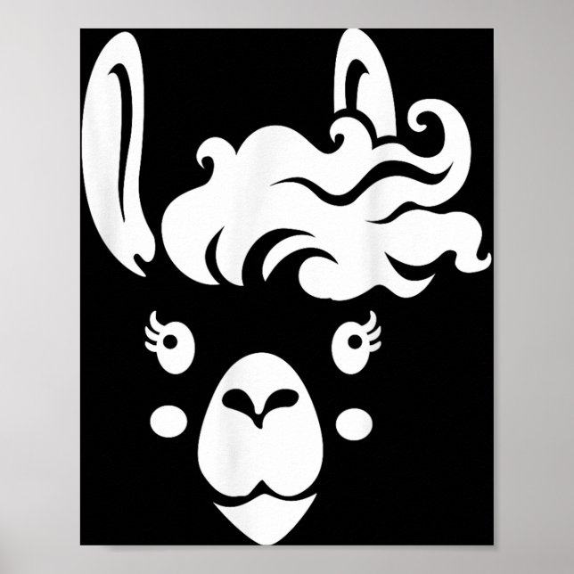 Llama Ansikte Eyelash Halloween Costume Hairstyle Poster (Framsidan)