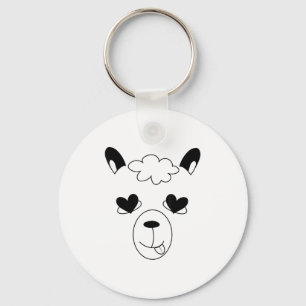 Llama Ansikte Halloween Costume Funny St. Valentin Nyckelring