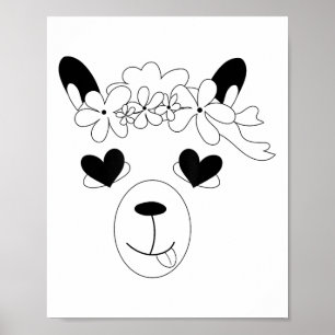 Llama Ansikte Halloween Costume Wand St. Valentine Poster