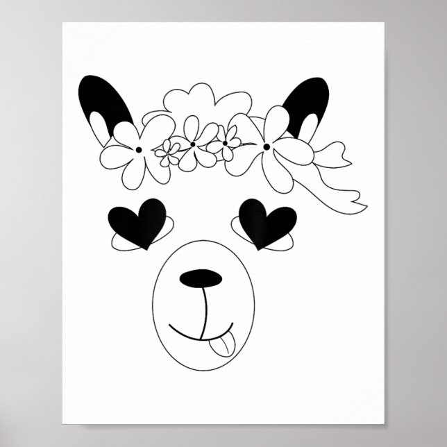 Llama Ansikte Halloween Costume Wand St. Valentine Poster (Framsidan)