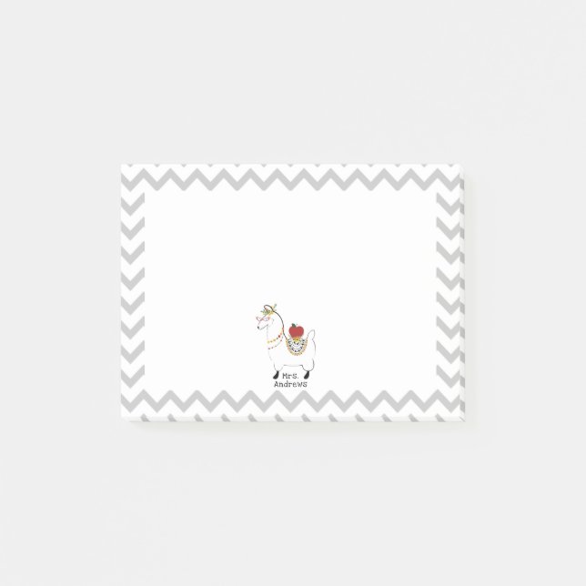 Llama Apple-lärare Chevron Post-it Block (Framsida)