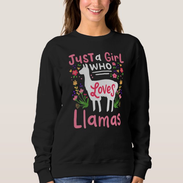 Llama är bara en flicka som Kärlek Llamas Llama T Shirt (Framsida)