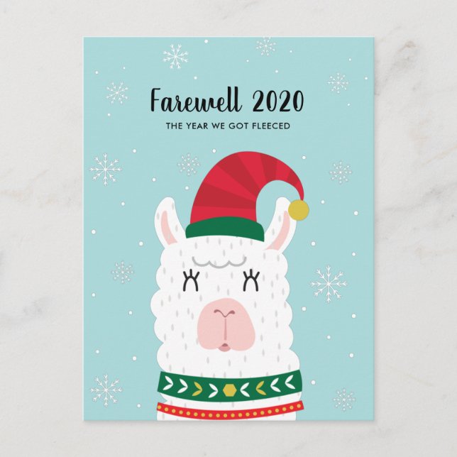 Llama, år vi Har har gått igenom Covid-julen Vykort (Framsida)