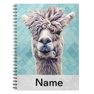 Llama Art Personlig namn Färg Anteckningsbok