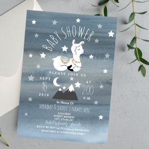 Llama Baby-bergen Stars Babyskor Inbjudningar