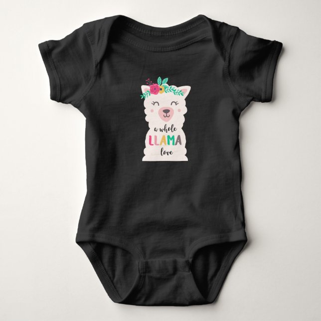 Llama baby bodykostym t shirt (Framsida)