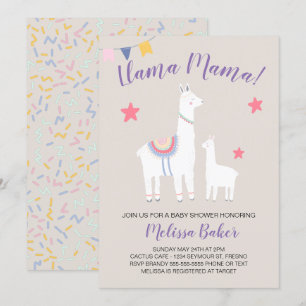 Llama Baby Llama Cute Baby Shower Inbjudningar