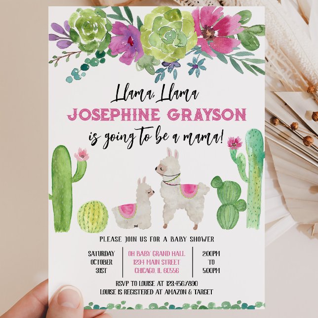 Llama Baby Shower Inbjudningar (Skapare uppladdad)