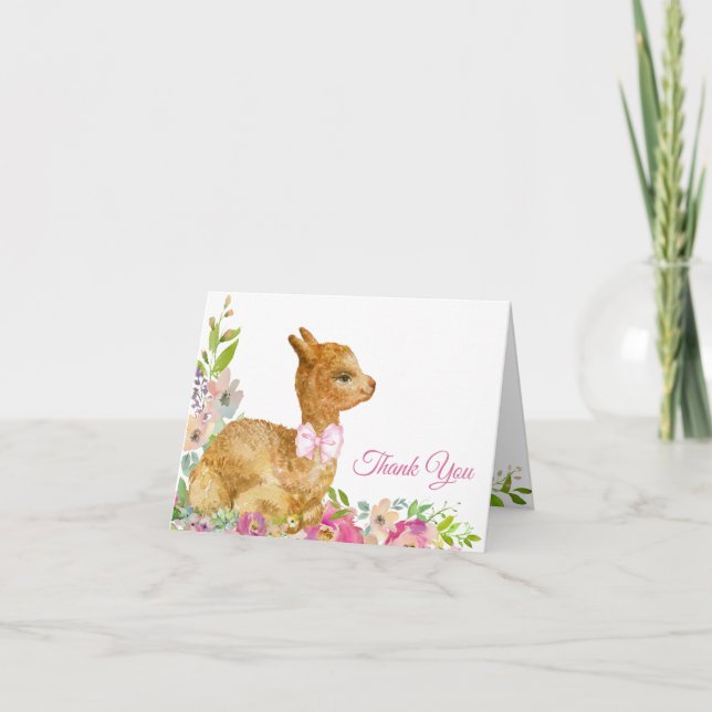 Llama Baby Shower Tack Kort (Framsida)
