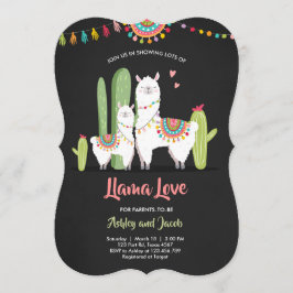 Llama-babyduschinbjudan Llama Kärlek Fiesta Inbjudningar
