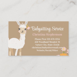 Llama Babyvvakt Nanny Childcare Service Visitkort