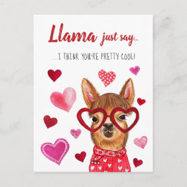 Llama bara säg | Storlekt vykort på Alla hjärtans