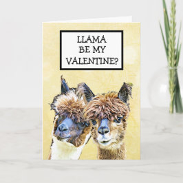 Llama Be my Valentine? Jag Älskar dig Massor! Kort
