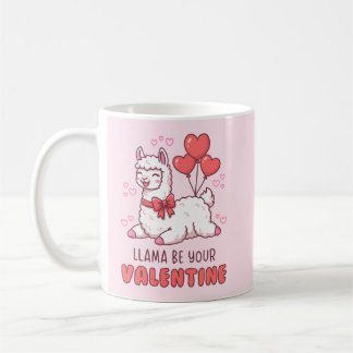 Llama Be Your Valentine - Cute Llama Valentine Pun Kaffemugg