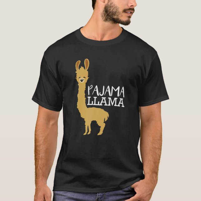 Llama Bed Time Pajama Gift T Shirt (Framsida)